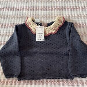 Zara Kids Sweater with Crochet Collar